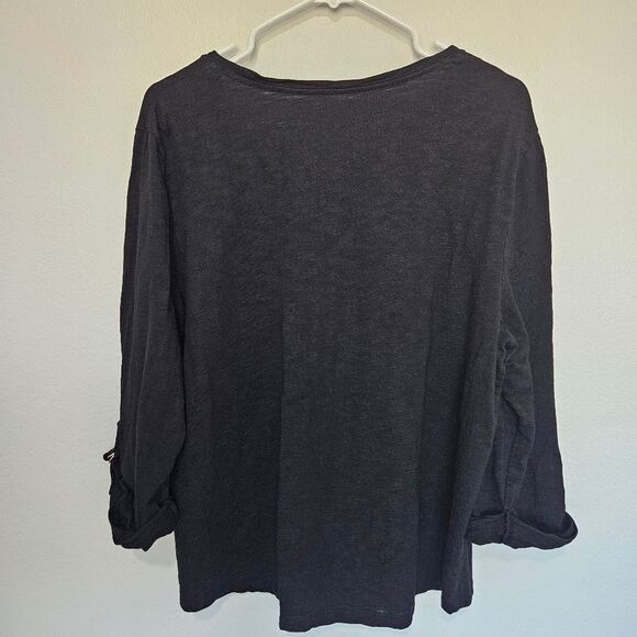 Chicos | Ultimate Tee Modal Cotton Three-Quarter Sleeve Black Top, Womens XL 3 - Picture 6 of 7